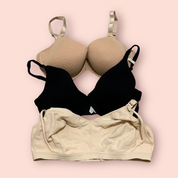 Motherhood Maternity Other - Nursing Bra Lot of 3! 36-40 E (DD) + Organic Bamboo Reusable Nursing Pads